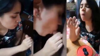 Ek cute Argentine ladki ne apne BF ka cum Oreo viral video par liya.