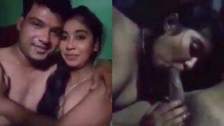 Ek cute Bangla wife apne husband ko blowjob de rahi hai aur unke beech sweaty sex ho raha hai.