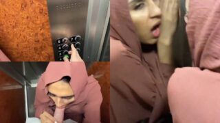 Ek horny Arab hijab wali ladki, lift ke andar quick blowjob aur full-on chudai kar rahi hai.