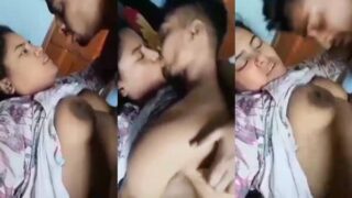 Ghar pe akeli Bengali village ki ladki apne boyfriend ke saath passionate wala scene MMS mein.