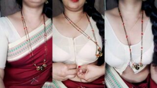 Hot Telugu housewife cam par apne perfect boobs par tel laga rahi hai, full mast hoke.