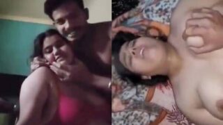 Moti, bade boobs wali housewife ki choot mein tel laga ke lund se chudai.