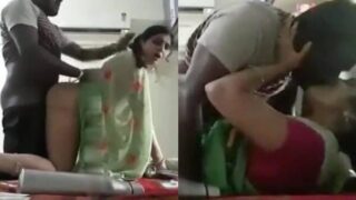 Saree mein desi maid ka secret sex house owner ke saath, jab wife nahi thi.